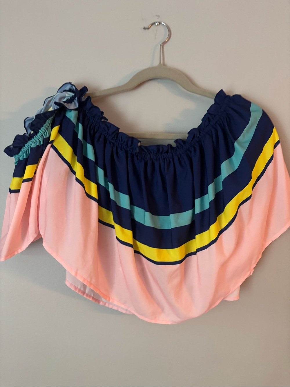 Eloquii Multicolor Ruffle Blouse with liner #plussize #ruffle #barbie